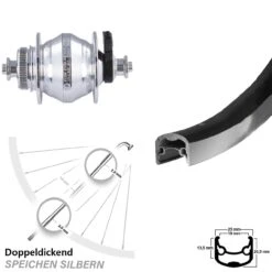 26 Zoll Vorderrad Ryde Andra 30 Mit Nabendynamo Shutter PL-8 Schwarz
