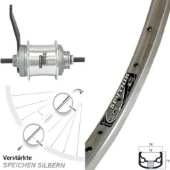 28 Zoll Hinterrad Fahrrad Ryde Sputnik Poliert Sturmey Archer Duomatic Rücktrittbremse