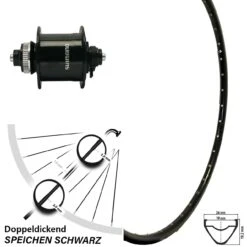 28 Zoll Mach1 ER-20 Vorderrad Disc Mit Nabendynamo Shimano DH-UR700-3