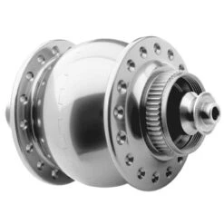 Son 28 Nabendynamo Disc Centerlock Hohlachse Silbern Eloxiert