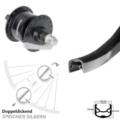 26 Zoll Ryde Andra 30 Vorderrad Shimano Nabendynamo DH3N72