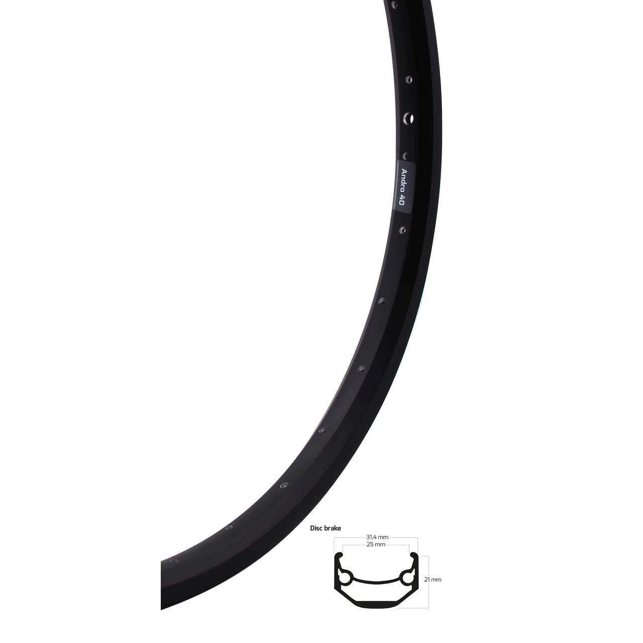 Ryde Andra 40 27,5 Zoll Disc Felge Schwarz 1 Ryde Andra 40 27,5 Zoll Disc Felge Schwarz