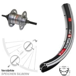 Dt-swiss DT Swiss Hinterrad 28 Zoll Mit Shimano 3 Gang Für Rollenbremse