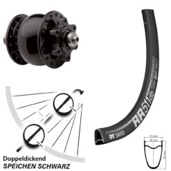 Dt-swiss DT Swiss RR 511 DB 28 Zoll Vorderrad Nabendynamo Son 28 6-Loch