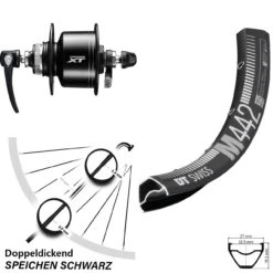 Dt-swiss 27,5 Zoll Vorderes Rad Mit Nabendynamo DT Swiss M 442 Shimano XT DH-T8000