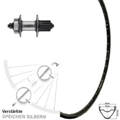 Shimano FH-M525 Mach 1 ER 20 Hinteres Rad 28 Zoll Für 6-Loch