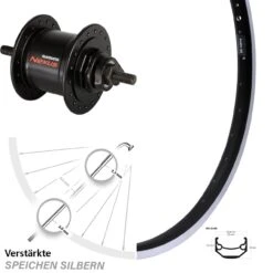 28 Zoll Vorderrad Ryde Andra 40 Mit Nabendynamo Shimano 1,5 Watt