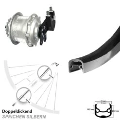 Hinterrad 28 Zoll Rohloff Speedhub CC EX Silbern Ryde Andra 30