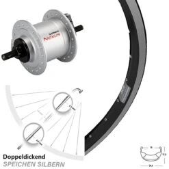 Vorderrad Mit Nabendynamo Shimano DH-C3000-1N Ryde ZAC 19 28 Zoll