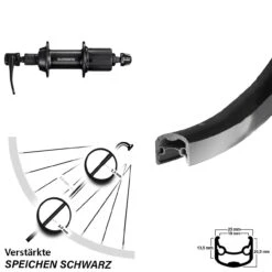 28 Zoll Ryde Andra 30 Hinterrad Shimano 7-Fach Schwarz