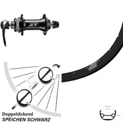 27,5 Zoll Vorderrad Ryde Rival 21 Mit Shimano XT HB-M8000 Nabe