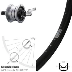 Vorderrad 28 Zoll Ryde Andra 30 Shimano Disk Nabendynamo DH3D72