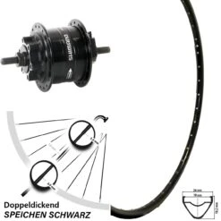 Nabendynamo Mach 1 ER 20 Scheibenbrems-Fahrrad-Vorderrad 28-29 Zoll Schwarz