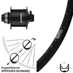 Vorderes Laufrad 26 Zoll Ryde Andra 30 Disc Shimano DH-UR708 Nabendynamo Für Steckachse