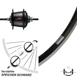 28 Zoll Ryde Andra 35 Hinterrad Shimano 7 Gang Freilauf Nabenschaltung