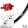 27,5 Zoll Nabendynamo Vorderrad Ryde Andra 35 Shutter Precision PV-8 Rot