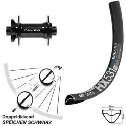 Dt-swiss Schwarzes 29 Zoll MTB Vorderrad DT Swiss HX 531 Mit Formula Boost Nabe