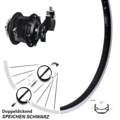 Ryde Andra 40 28 Zoll Hinterrad Rohloff Speedhub CC EX OEM Schwarz