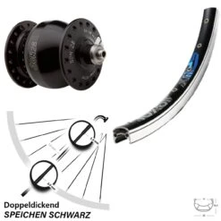 26 Zoll Nabendynamo Vorderrad Son 28 Exal SP 19