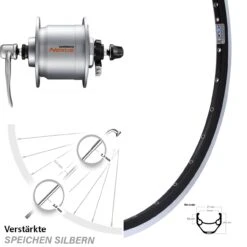 Vorderrad Mit Nabendynamo Shimano Nexus DH-C3000-3N Ryde ZAC 421 27,5 Zoll