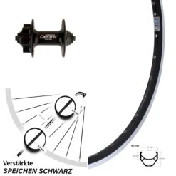 Shimano Deore M525 Ryde ZAC 421 Fahrrad-Vorderrad 27,5 Zoll