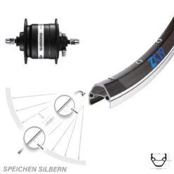 Vorderrad Fahrrad 26 Zoll Exal ZX19 Shimano DH-3N31 Nabendynamo