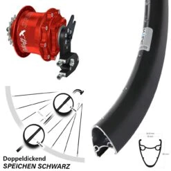 28-29 Zoll Ryde Dutch 19 Disc Rohloff CC OEM2 Rot Hinterrad