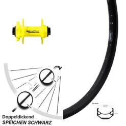 26 Zoll Vorderrad Ryde Andra 40 Disc Mit XLC Evo Nabe Gelb
