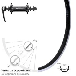 28 Zoll Ryde Vorderrad Andra 40 Shimano Deore Schwarz