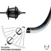 Shimano 7 Gang Freilauf Nabenschaltung Exal XP-19 Hinterrad 28 Zoll