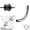 Dt-swiss 28 Zoll DT Swiss TK-540 Hinterrad Shimano 7 Gang Freilauf Nabenschaltung