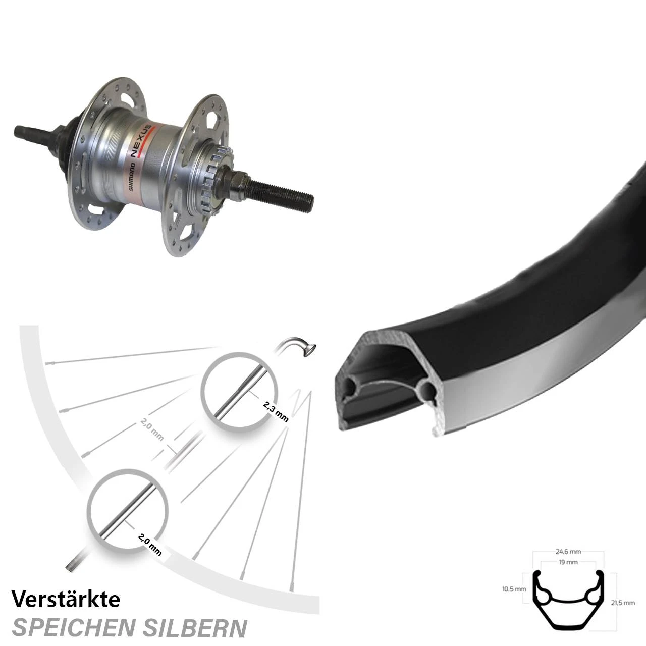 26 Zoll Hinterrad Ryde Zac 2000 Shimano Nexus 3 Gang Für Rollenbremse 1 26 Zoll Hinterrad Ryde Zac 2000 Shimano Nexus 3 Gang Für Rollenbremse