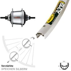 Hinterrad 28 Zoll Mavic A-319 Shimano Nexus 7-Gang Centerlock Silbern
