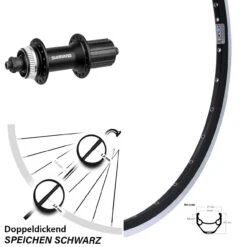 28 Zoll Hinterrad Shimano Alivio FH-M4050 Ryde ZAC 421 Schwarz