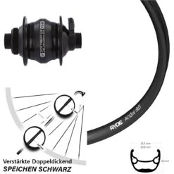 Vorderad 27,5 Zoll Ryde Andra 321 Dynamo Shutter Precision PL-8X Disc Centerlock