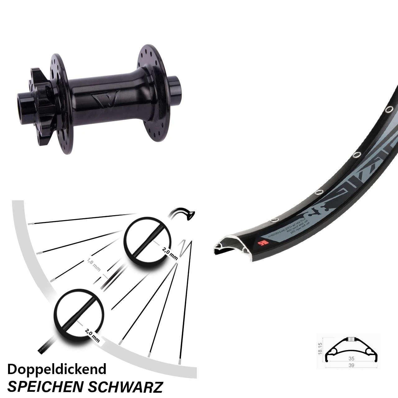 Formula Boost Rodi Tryp35 Vorderrad 27,5+ Zoll Für 6-Loch 1 Formula Boost Rodi Tryp35 Vorderrad 27,5+ Zoll Für 6-Loch