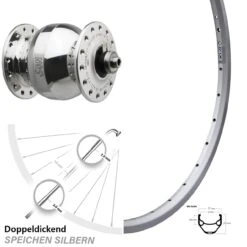 Son Wide Body Ryde ZAC 421 Fahrrad-Laufrad 28 Zoll Silbern