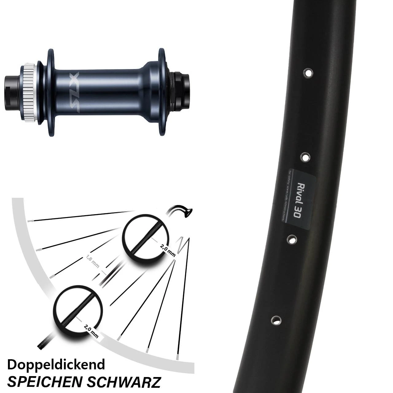 29 Zoll Vorderrad Shimano SLX Boost Ryde Rival 30 1 29 Zoll Vorderrad Shimano SLX Boost Ryde Rival 30