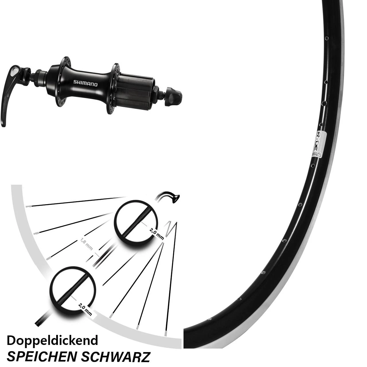 28 Zoll Hinterrad Shimano Sora FH-RS300 Ryde Dutch 19 1 28 Zoll Hinterrad Shimano Sora FH-RS300 Ryde Dutch 19