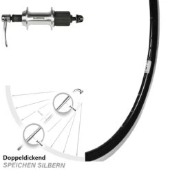 Hinterrad 28 Zoll Ryde Dutch 19 Shimano Tourney TX FH-TX500 Silbern
