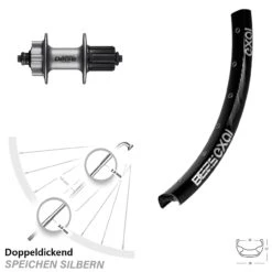 Shimano Deore FH-M525A Exal BE 25 Hinteres Rad 26 Zoll Für 6-Loch