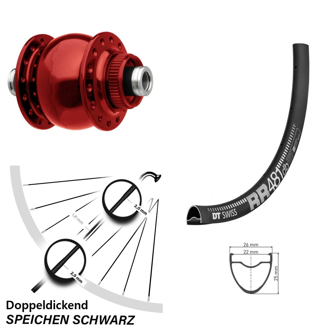 Dt-swiss 28 Zoll Vorderrad DT Swiss RR 481 DB Disc Centerlock Son 28 1 Dt-swiss 28 Zoll Vorderrad DT Swiss RR 481 DB Disc Centerlock Son 28