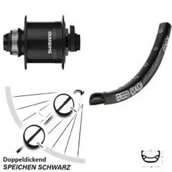 Nabendynamo Vorderrad Shimano DH-UR708-3D Exal BE 21 27,5 Zoll Für Steckachse