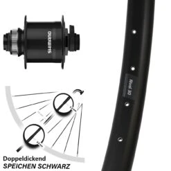 Vorderrad 29 Zoll Ryde Rival 30 Shimano Dynamo DH-UR708-3D 15/100 Steckachse
