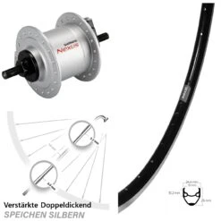 28 Zoll Nabendynamo Vorderrad Shimano Nexus DH-C3000-1N Ryde Andra 20