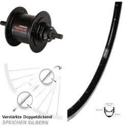Nabendynamo Vorderrad 28 Zoll Shimano Nexus DH-C3000-1N Ryde Andra 20