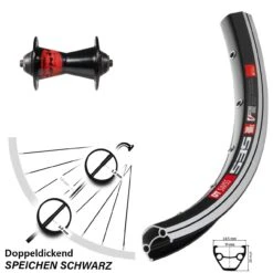 Dt-swiss Schwarzes 28 Zoll Vorderrad DT Swiss 535 Mit Formula Nabe