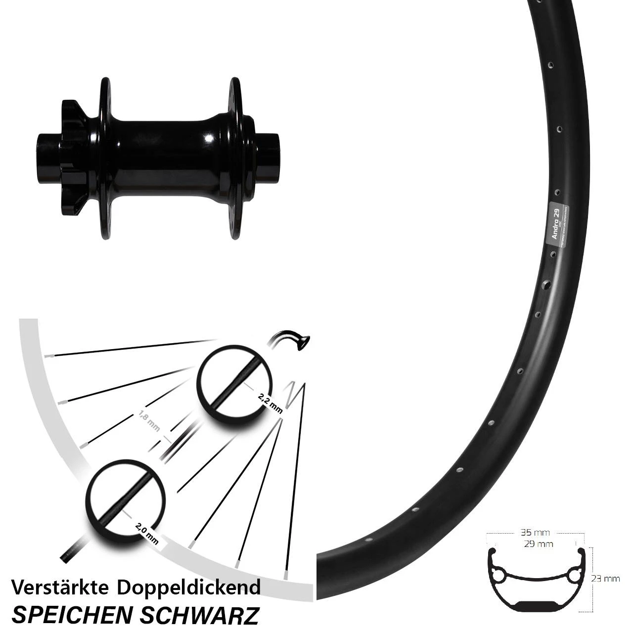 Ryde Andra 29 Vorderrad 27,5 Zoll Mit Formula DHDC-71 Nabe 15x100 Mm 1 Ryde Andra 29 Vorderrad 27,5 Zoll Mit Formula DHDC-71 Nabe 15x100 Mm