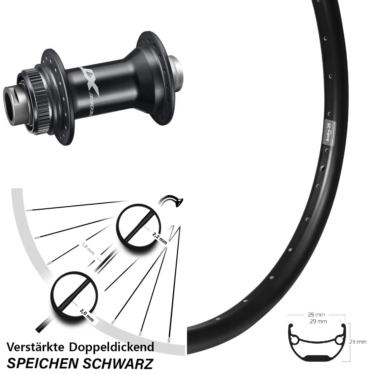 27,5 Zoll Vorderrad Shimano Deore XT HB-M8110 Ryde Andra 29 Steckachse 15x100 Mm 1 27,5 Zoll Vorderrad Shimano Deore XT HB-M8110 Ryde Andra 29 Steckachse 15x100 Mm