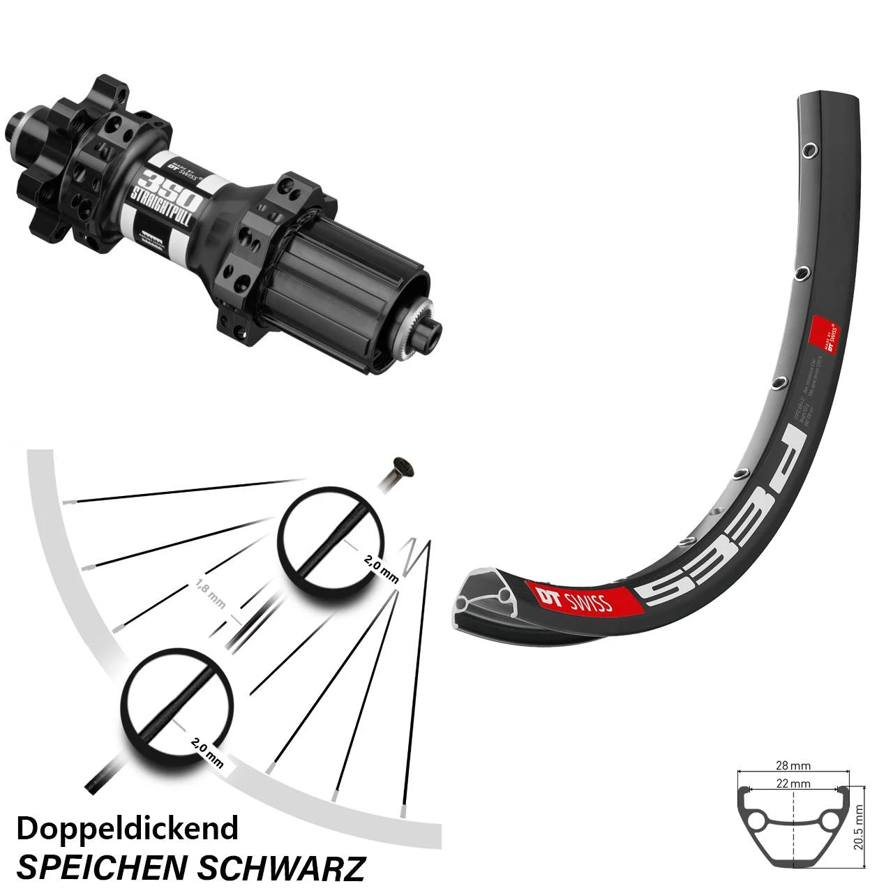 Dt-swiss DT Swiss 533 D Hinterrad 29 Zoll Mit 350 Straightpull 6-loch QR Nabe 1 Dt-swiss DT Swiss 533 D Hinterrad 29 Zoll Mit 350 Straightpull 6-loch QR Nabe